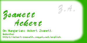 zsanett ackert business card
